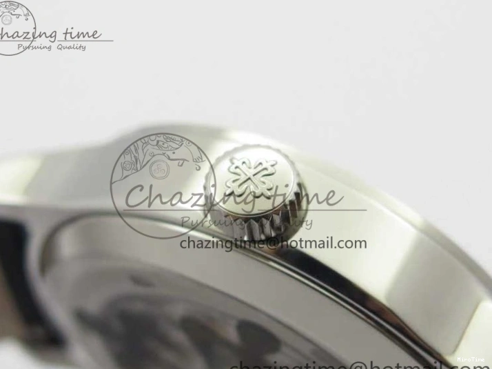 MIROTIME 0402 Stylish Calatrava 5524 Pilot Travel Time SS GRF Black Dial on Black Leather Strap A324 V 7108